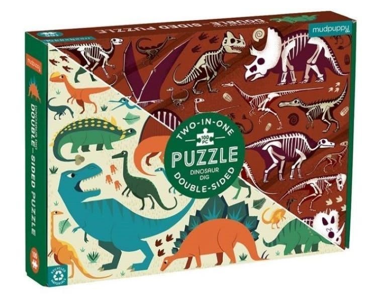 Puzzle Doble Dinosaurios 100 Piezas - Mudpuppy 2