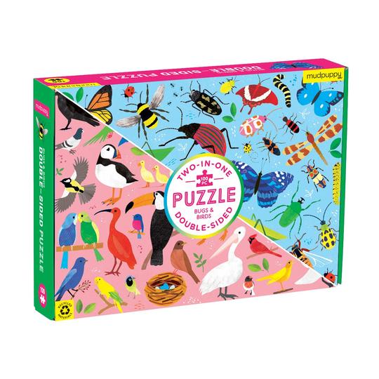 Puzzle Doble Insectos y Pájaros 100 Piezas - Mudpuppy 3