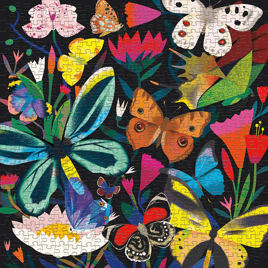 Puzzle Brilla en la Oscuridad Mariposas 500 Piezas - Mudpuppy1 Puzzle Brilla en la Oscuridad Mariposas 500 Piezas - Mudpuppy1