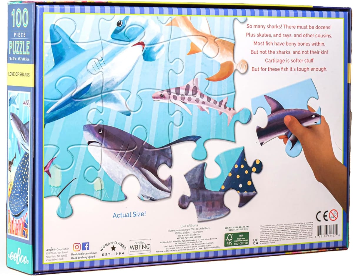 Puzzle 100 Piezas Tiburones - Eeboo2