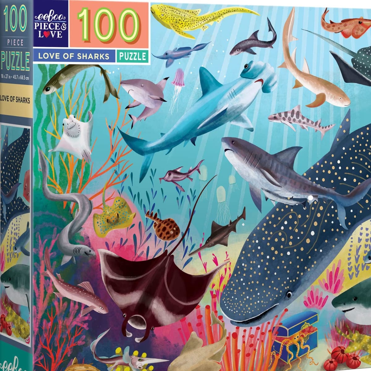 Puzzle 100 Piezas Tiburones - Eeboo4