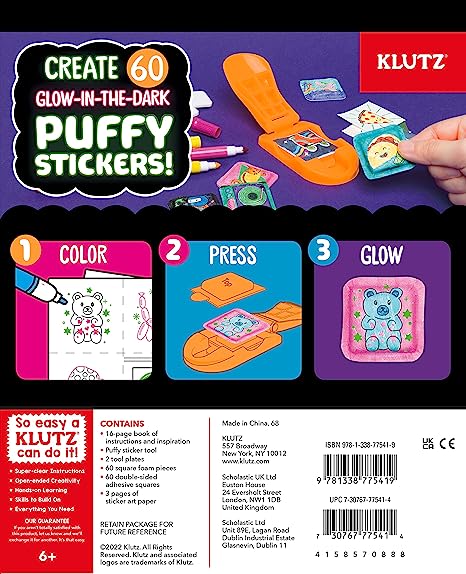 Kit para hacer calcomanías infladas que brillan en las oscuridad - Klutz4