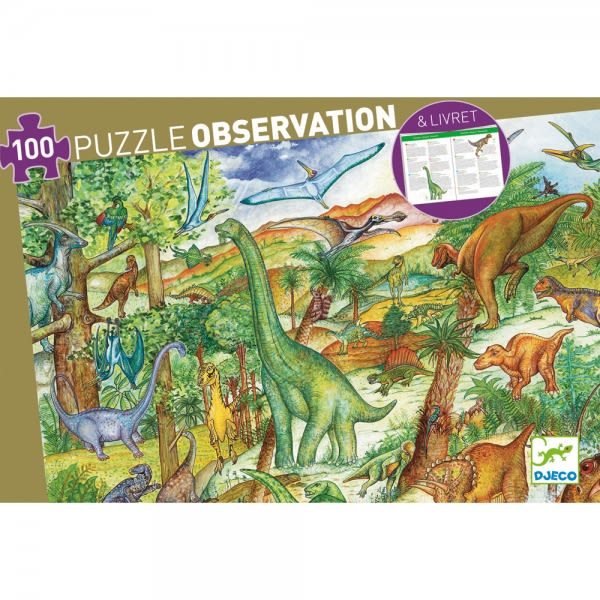 Puzzle Observación Dinosaurios 100 Piezas - Djeco3