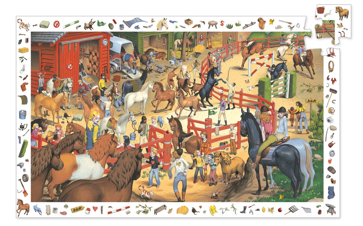 Puzzle Observación Caballos 200 Piezas - Djeco1