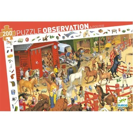 Puzzle Observación Caballos 200 Piezas - Djeco2