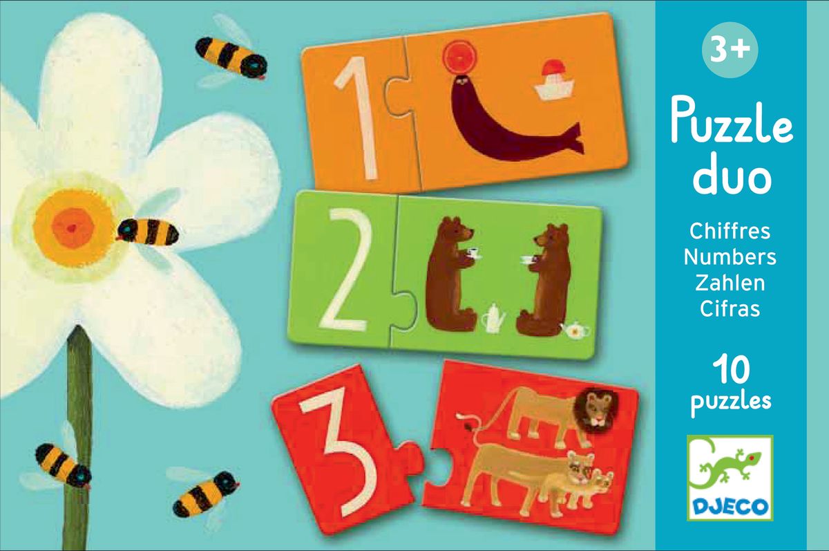 Puzzle Duo Números Animales - Djeco 2