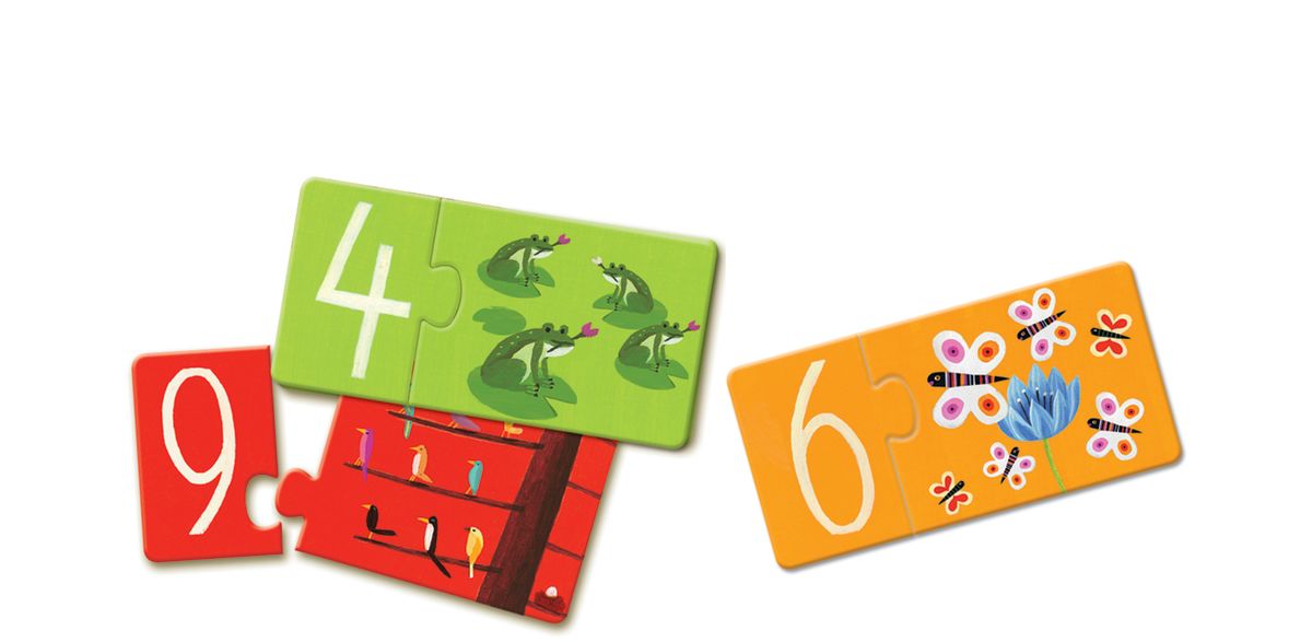 Puzzle Duo Números Animales - Djeco3