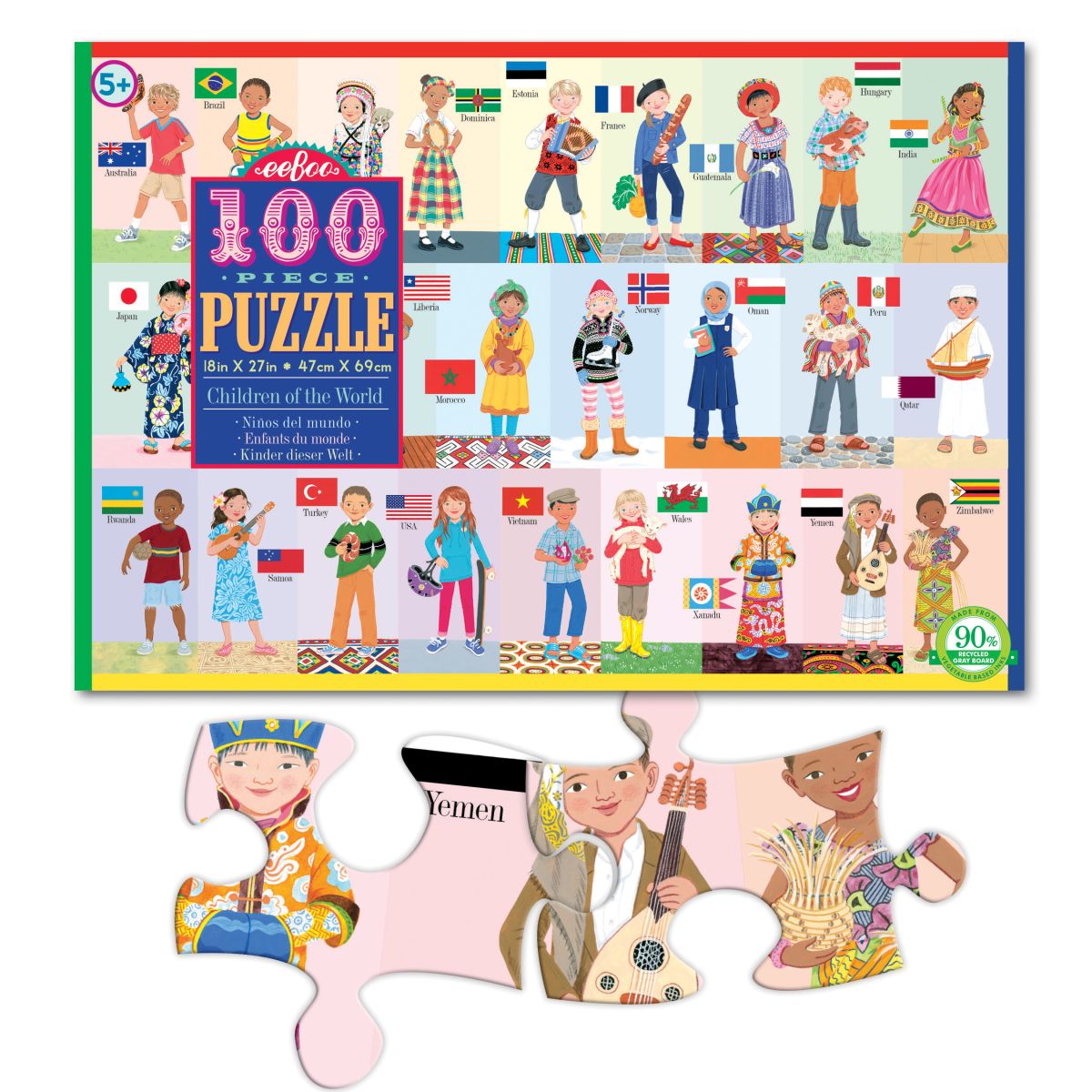 Puzzle 100 Piezas Niños del  Mundo - Eeboo 1