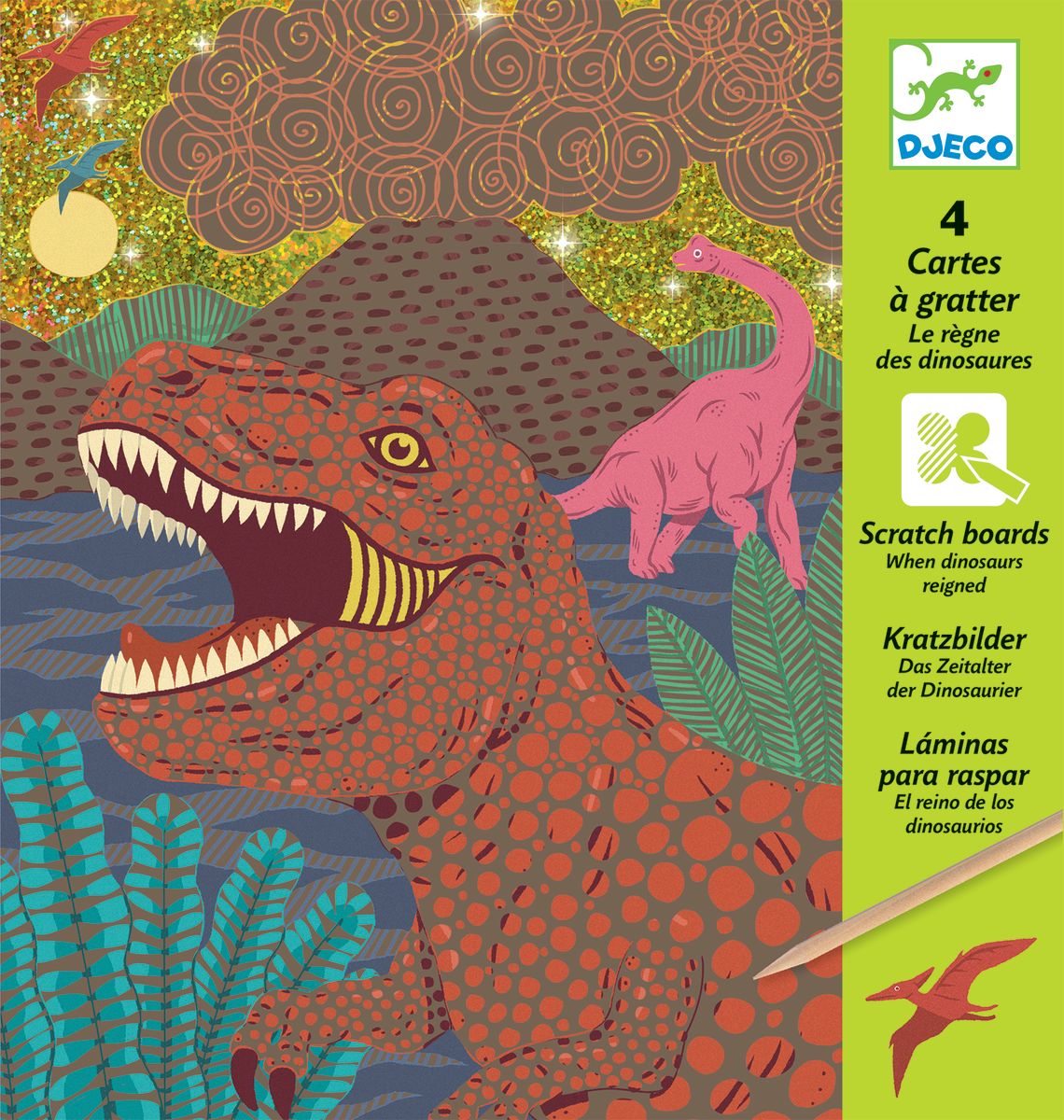 Láminas para Raspar Dinosaurios - Djeco 1