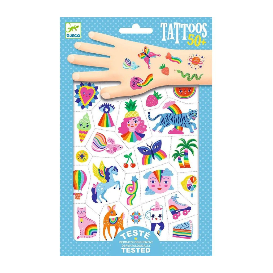 Tatuajes Temporales arcoiris - Djeco 2