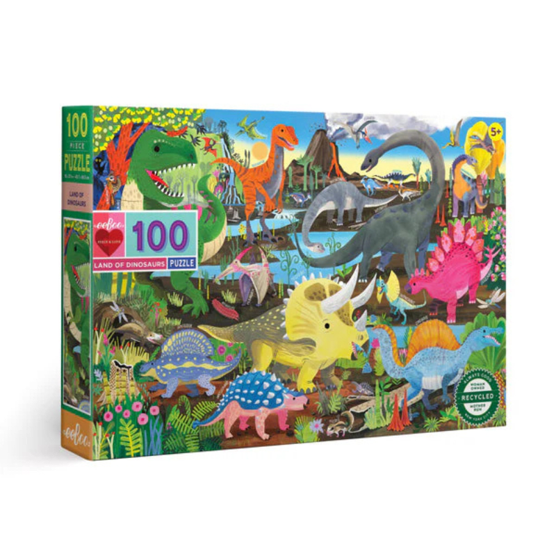 Puzzle 100 Piezas Tierra de Dinosaurios - Eeboo 3