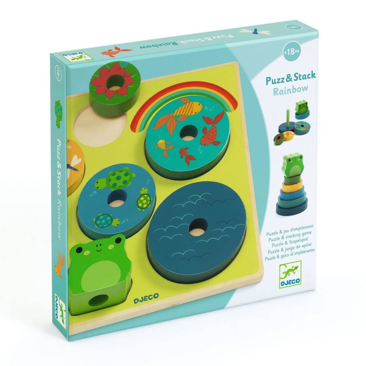 Puzzle Madera Relieve Puzz Stack Rainbow - Djeco 1