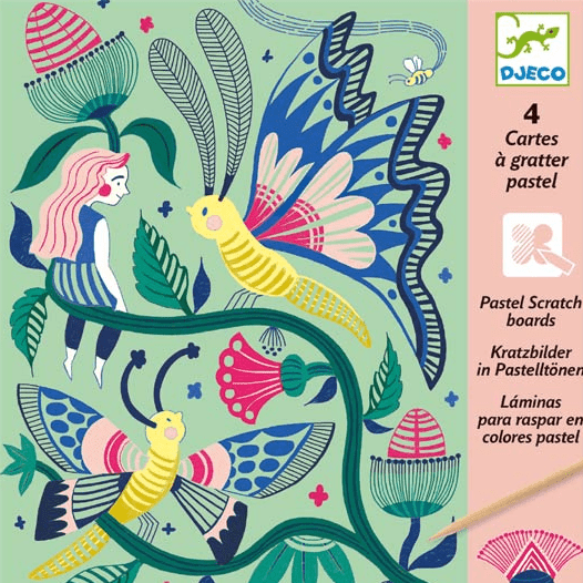 Láminas para Raspar Mariposa - Djeco 1