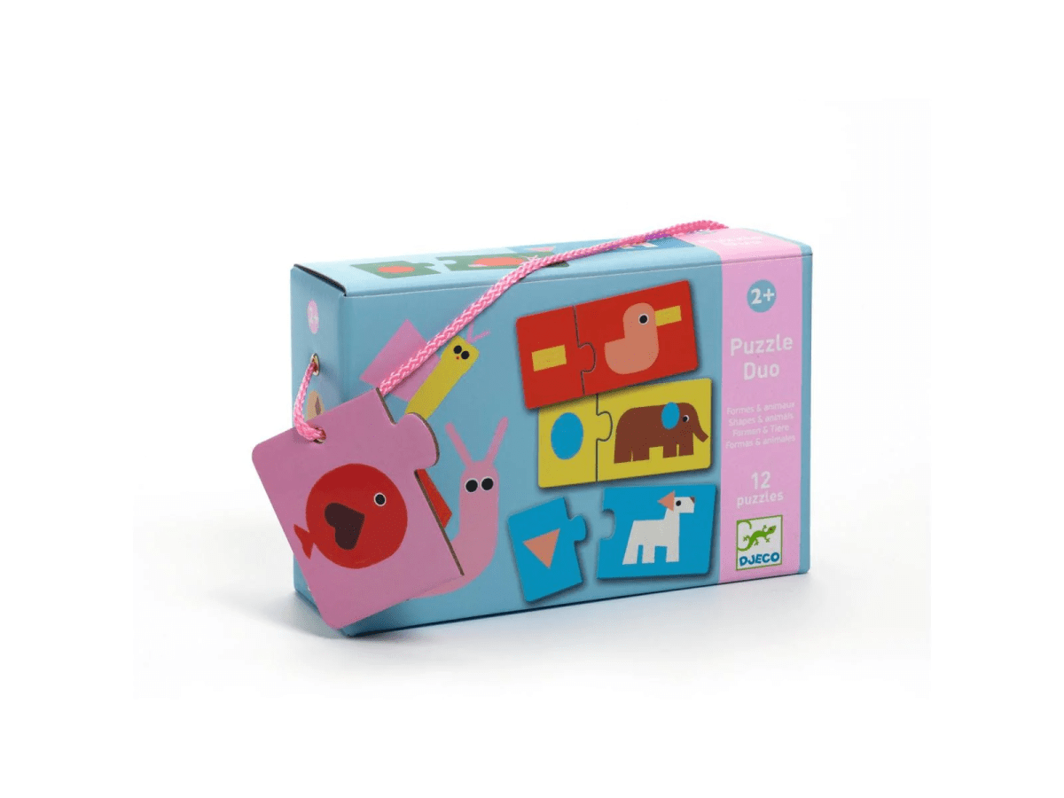 Puzzle Duo Formas y Animales - Djeco 1