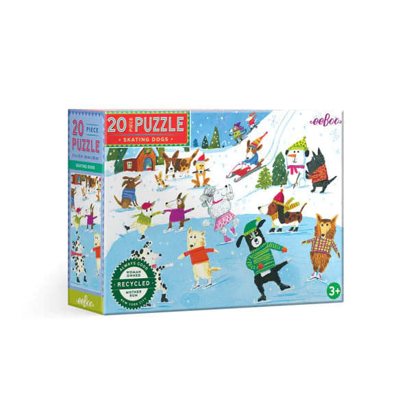 Puzzle 20 Piezas  Perros patinadores  - Eeboo 1