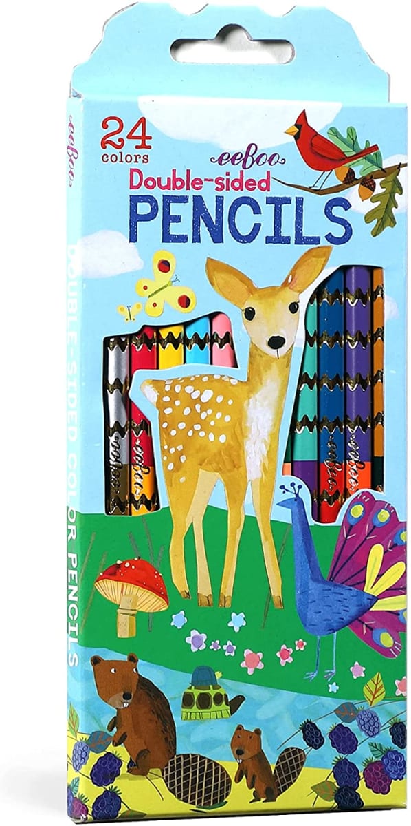 Caja 12 lápices doble colores vida en la tierra - Eeboo1