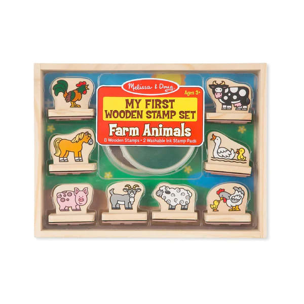 Timbres de Madera Animales de la granja - Melissa and Doug 6