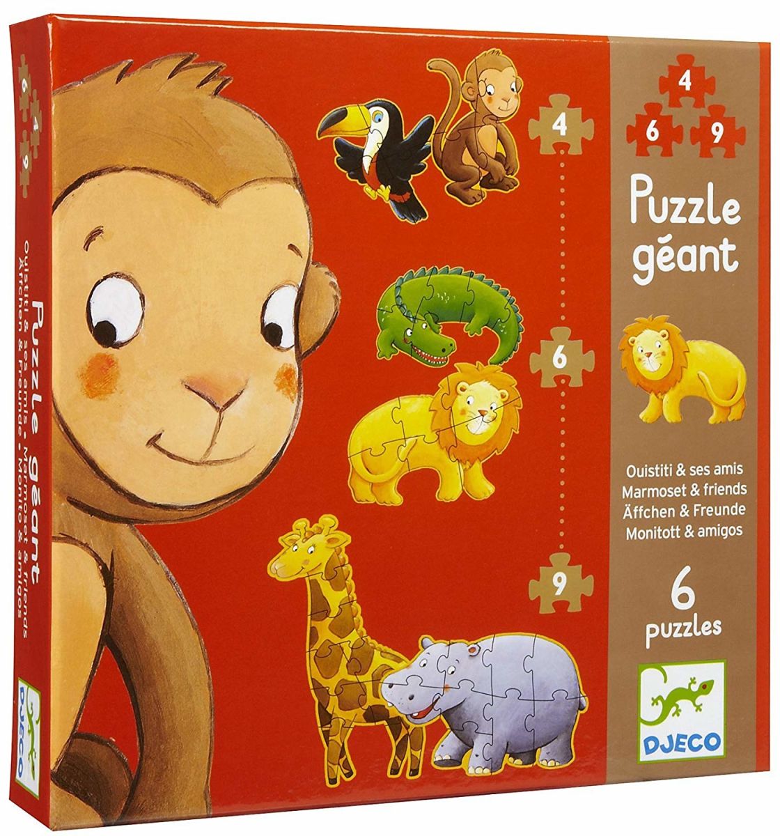 Puzzle Gigante Marmoset y Amigos - Djeco 4