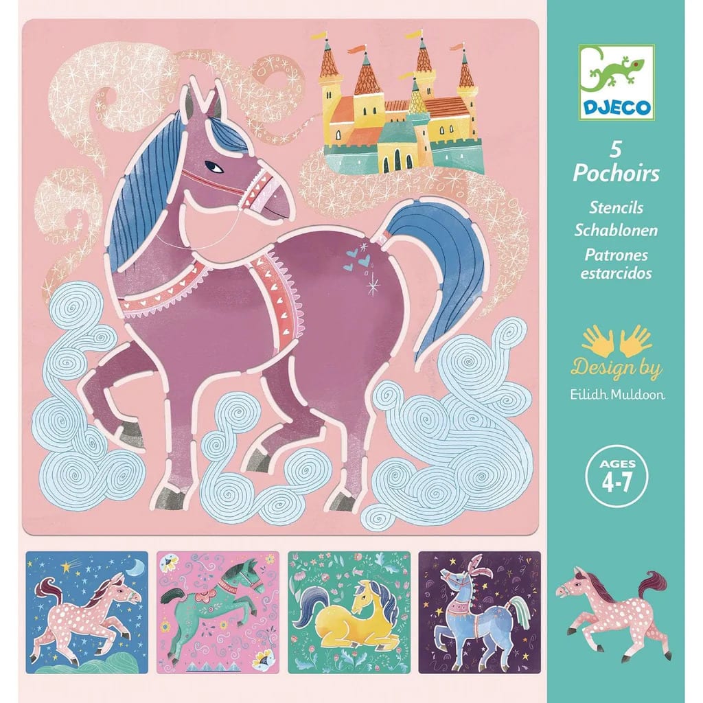 Plantillas de dibujo Caballos - Djeco 1