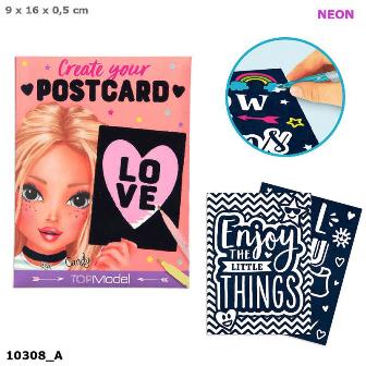 Set 5 Postales Terciopelo - Top Model 4