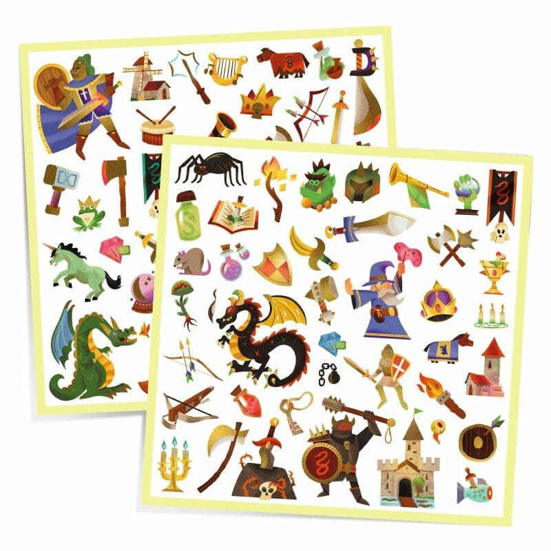 Stickers Metalizados Fantasía Medieval 160 Unidades - Djeco3