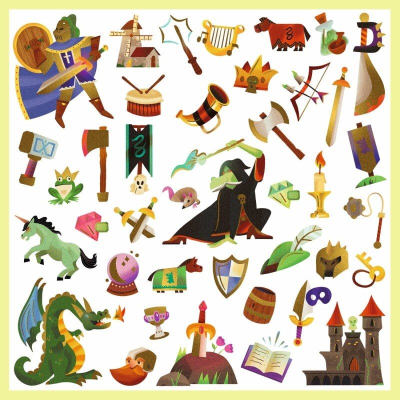 Stickers Metalizados Fantasía Medieval 160 Unidades - Djeco4