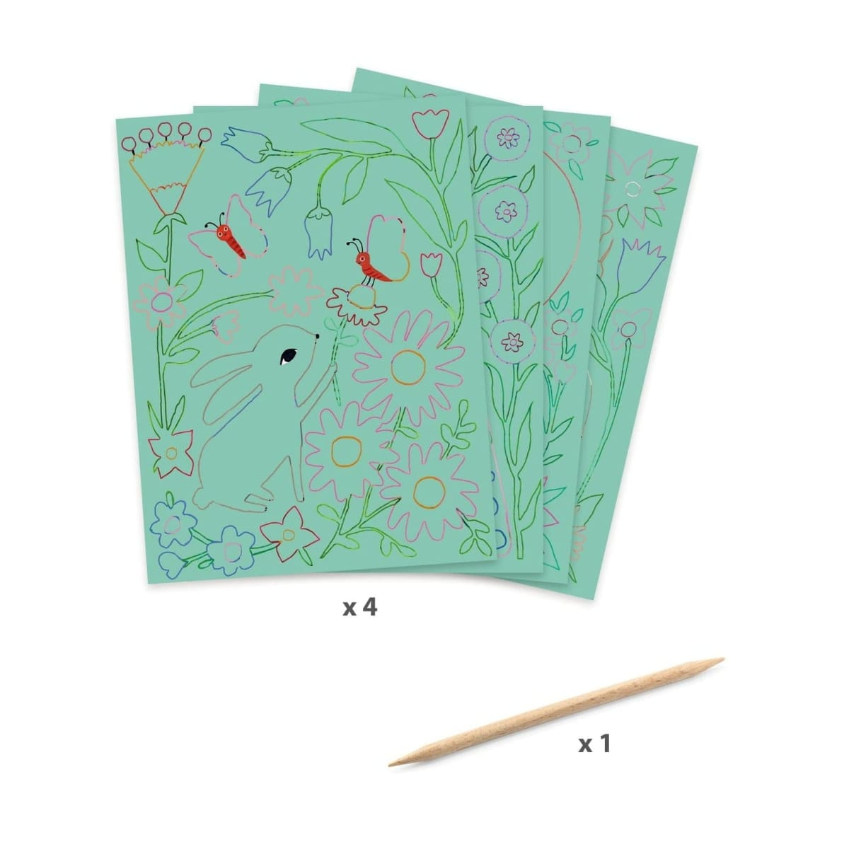 Láminas para Raspar Animales del Jarin - Djeco2