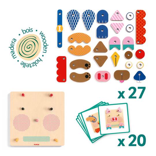 Juego de Madera Crea Tu Cara - Djeco3