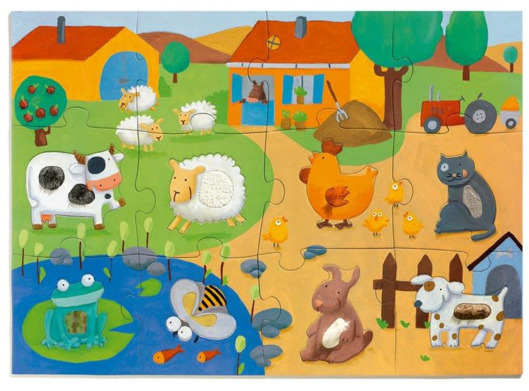 Puzzle Gigante con Texturas Granja 20 Piezas - Djeco 1