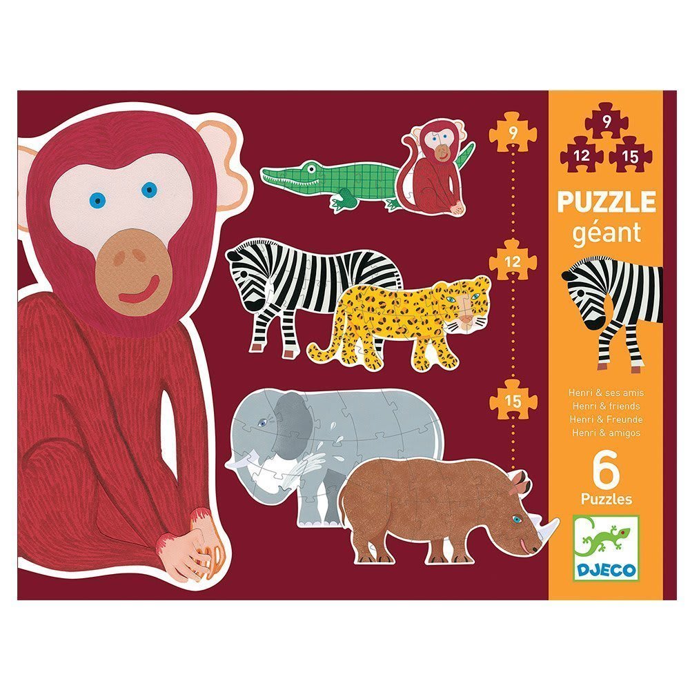 Puzzle Gigante Progresivo Henri y Amigos - Djeco 1