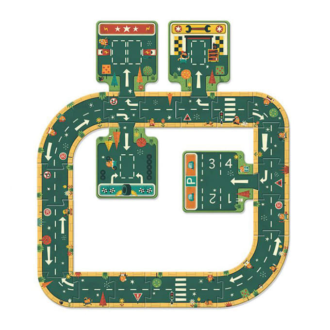 Puzzle Pista de Autos 21 Piezas - Djeco1