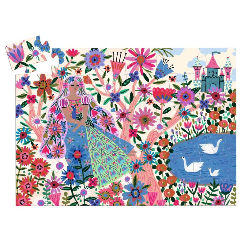 Puzzle Silueta La Princesa y su Pavo Real 36 Piezas - Djeco2