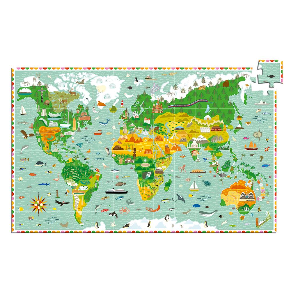 Puzzle Observación Mapamundi 200 Piezas - Djeco3
