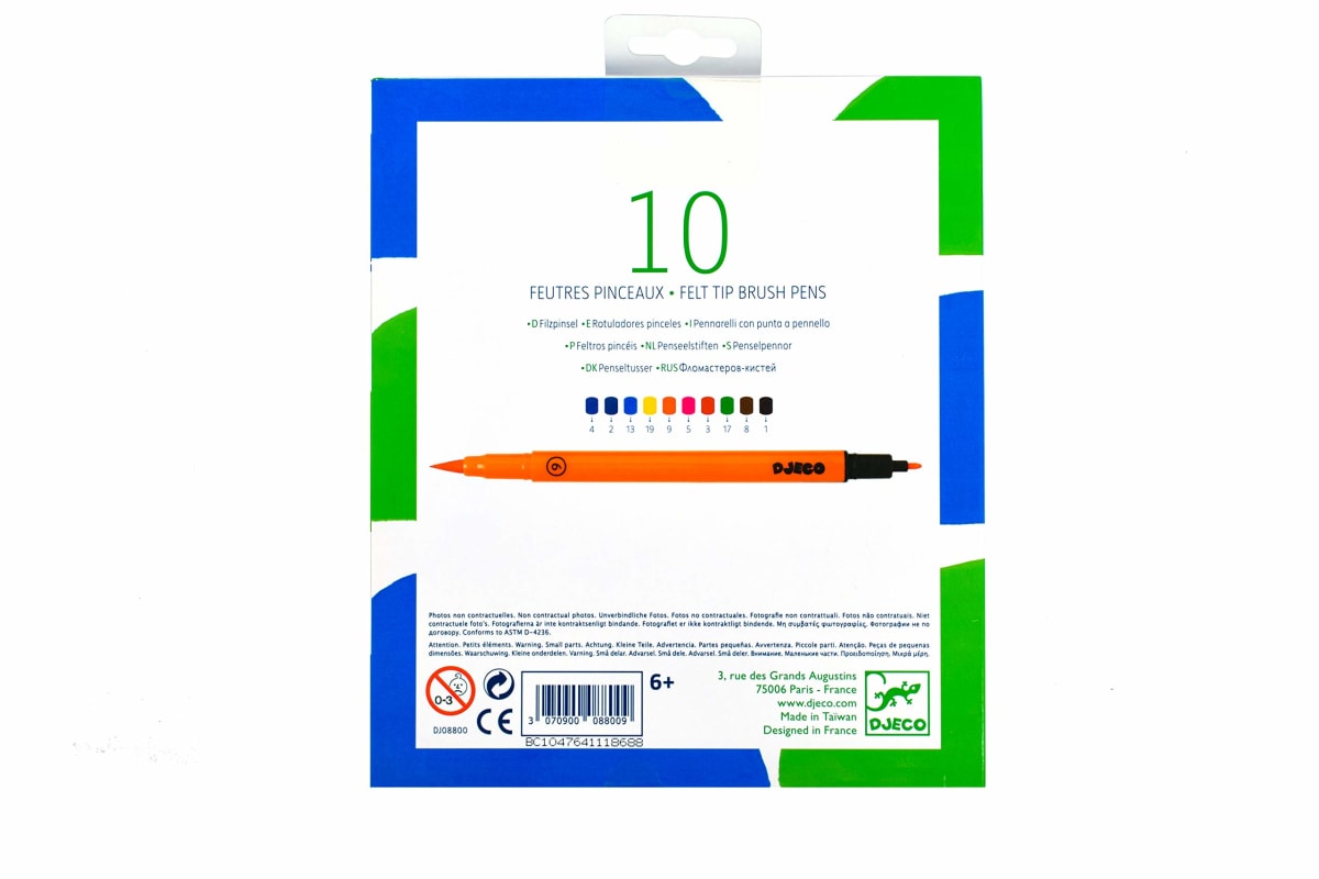 Caja 10 lápices Plumones Punta Fina Classic - Djeco3