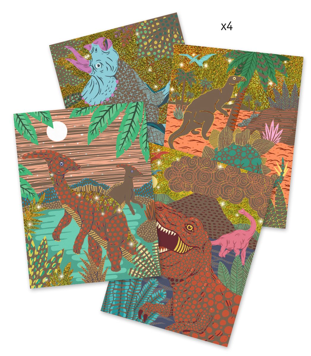 Láminas para Raspar Dinosaurios - Djeco2