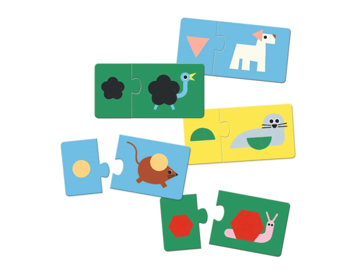 Puzzle Duo Formas y Animales - Djeco2