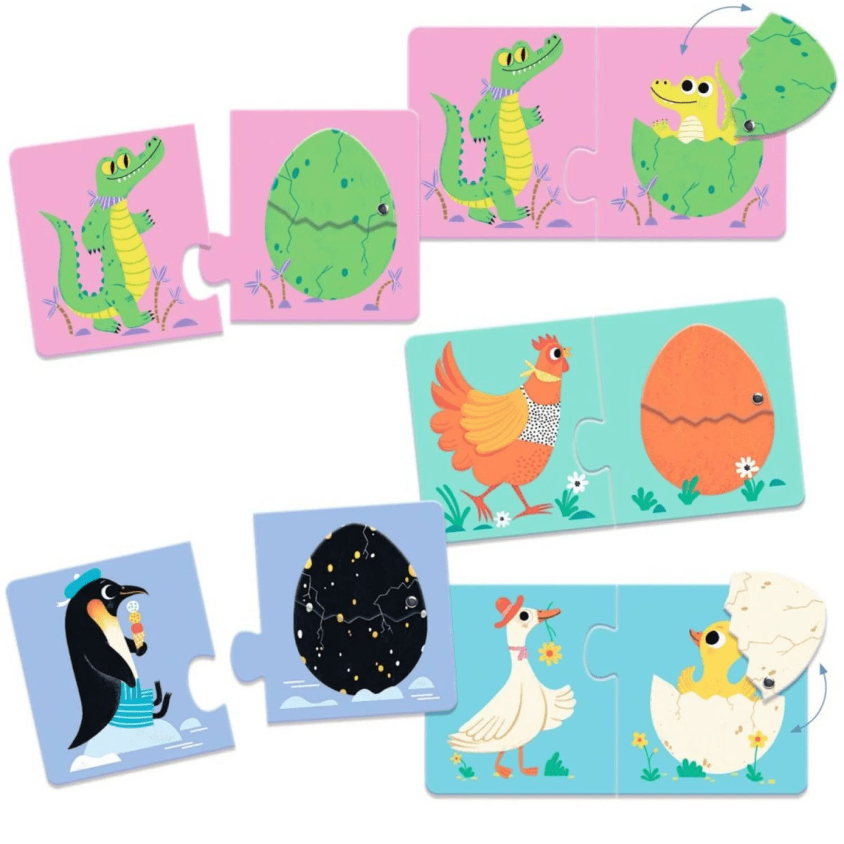 Puzzle Duo Huevos Divertidos - Djeco2