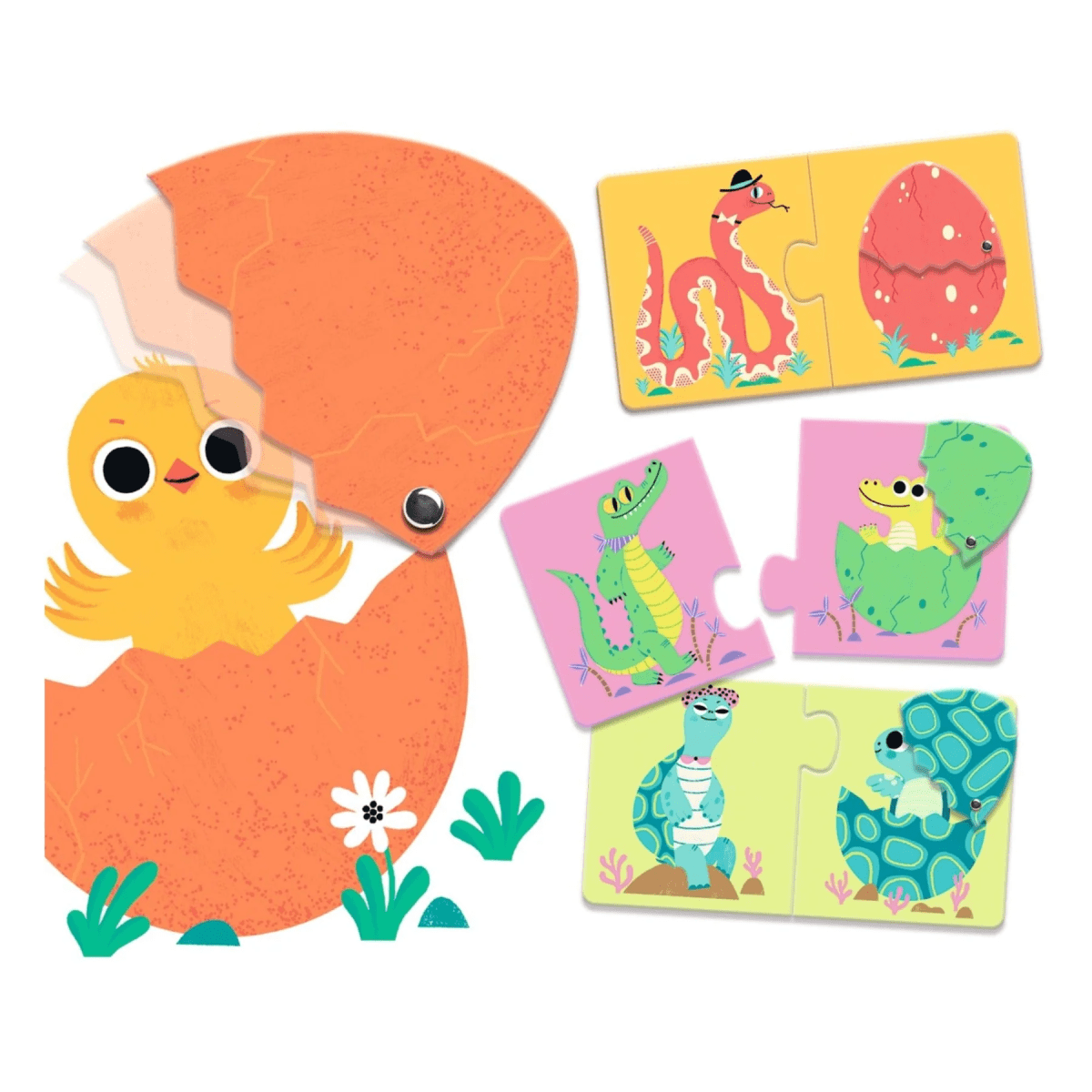 Puzzle Duo Huevos Divertidos - Djeco3
