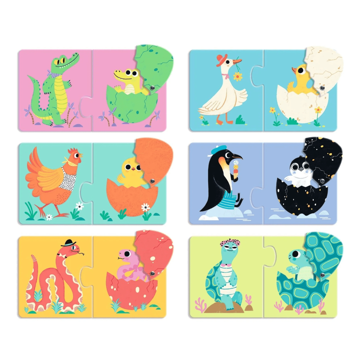 Puzzle Duo Huevos Divertidos - Djeco4