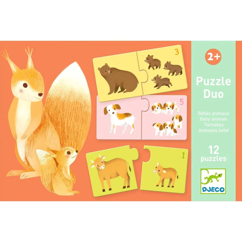 Puzzle Duo Animales Bebés - Djeco3