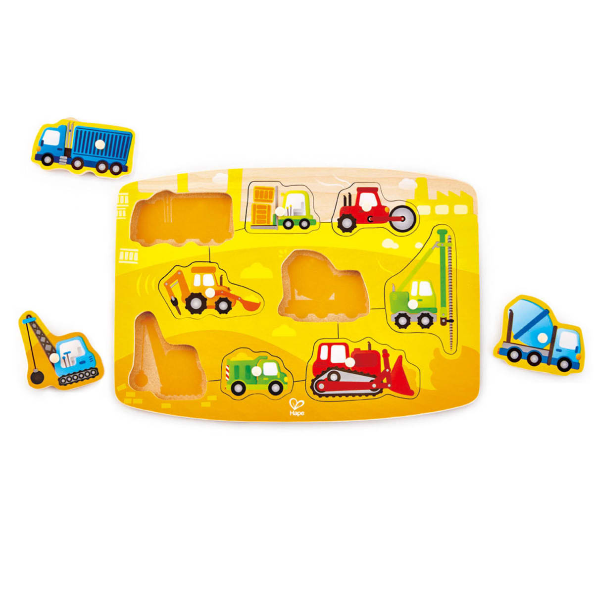 Juguete de Encaje con Tomador Autos de Construcción - Hape 1