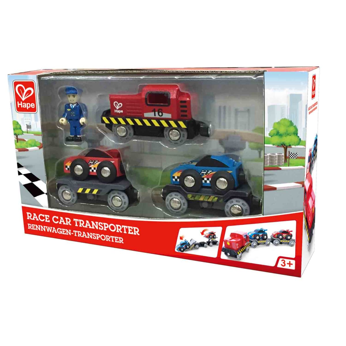 Tren transporte autos de carreras - Hape4
