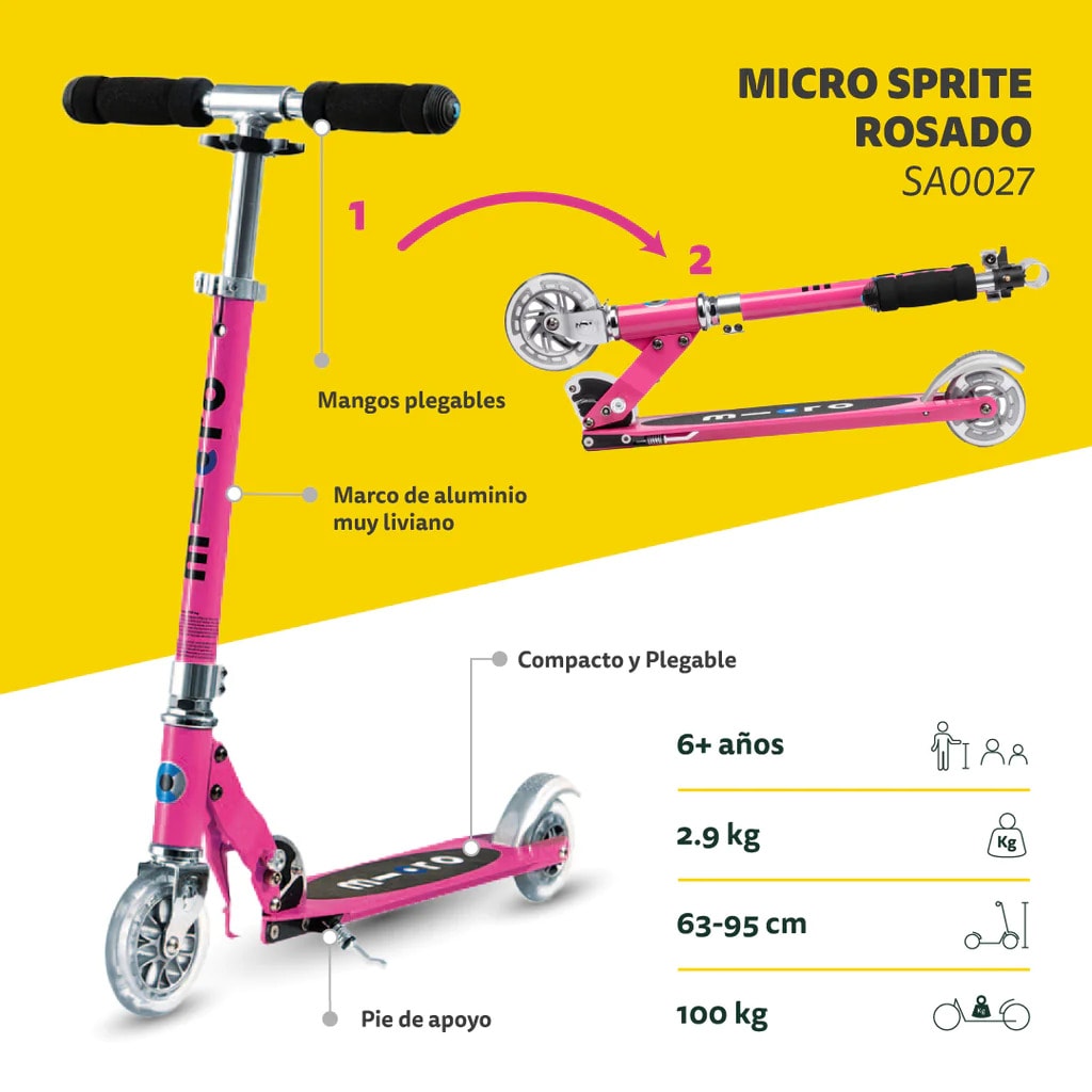 Scooter Sprite Rosado - Micro2