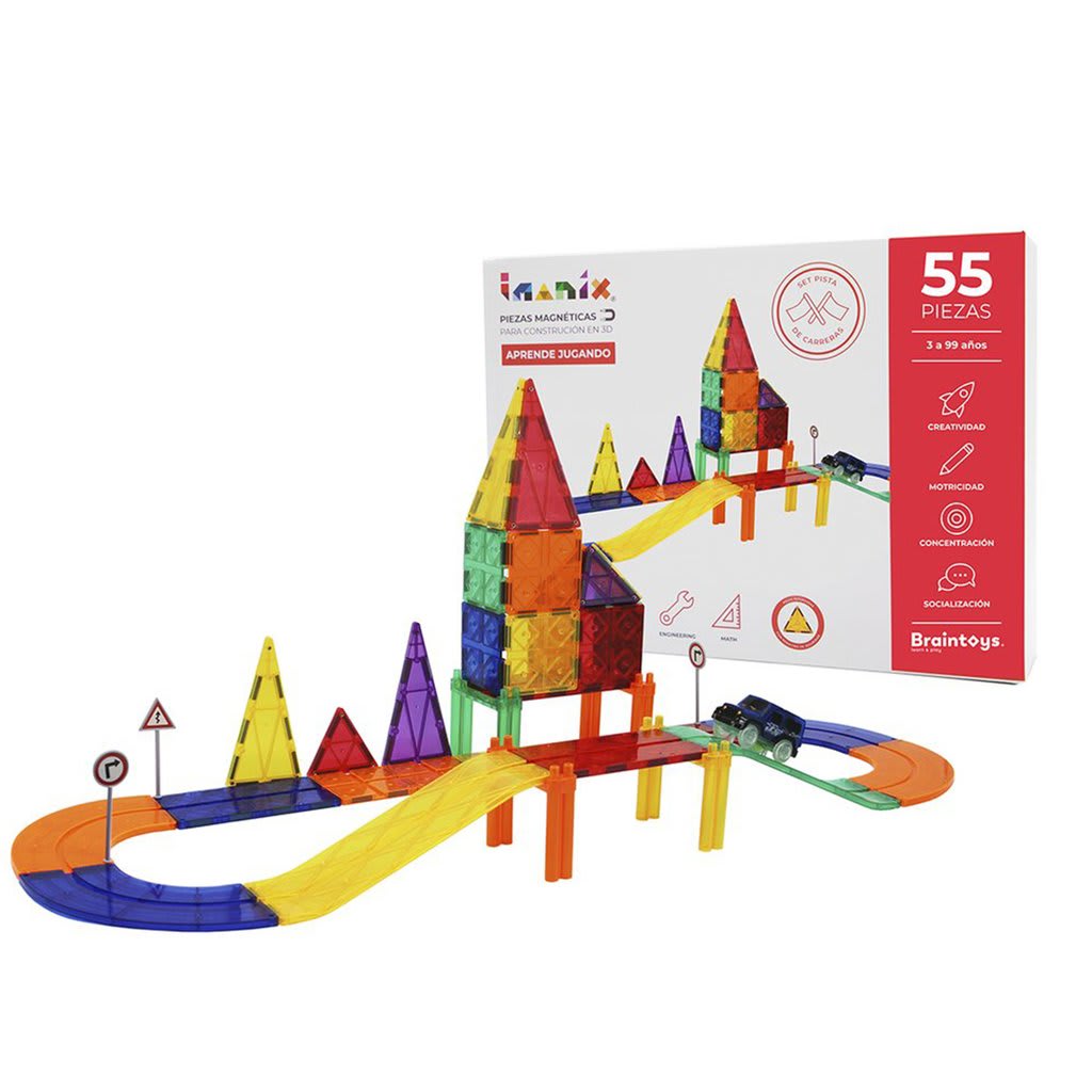Imanix Pista de Carreras 55 Piezas - Braintoys 2