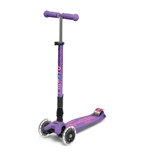 Scooter Plegable Maxi Deluxe Led Morado - Micro1