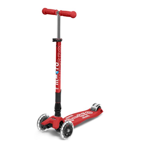 Scooter Plegable Maxi Deluxe Led Rojo - Micro1