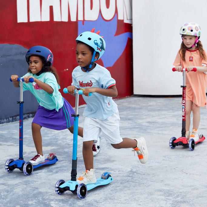 Scooter Plegable Maxi Deluxe Led Bright Blue - Micro3