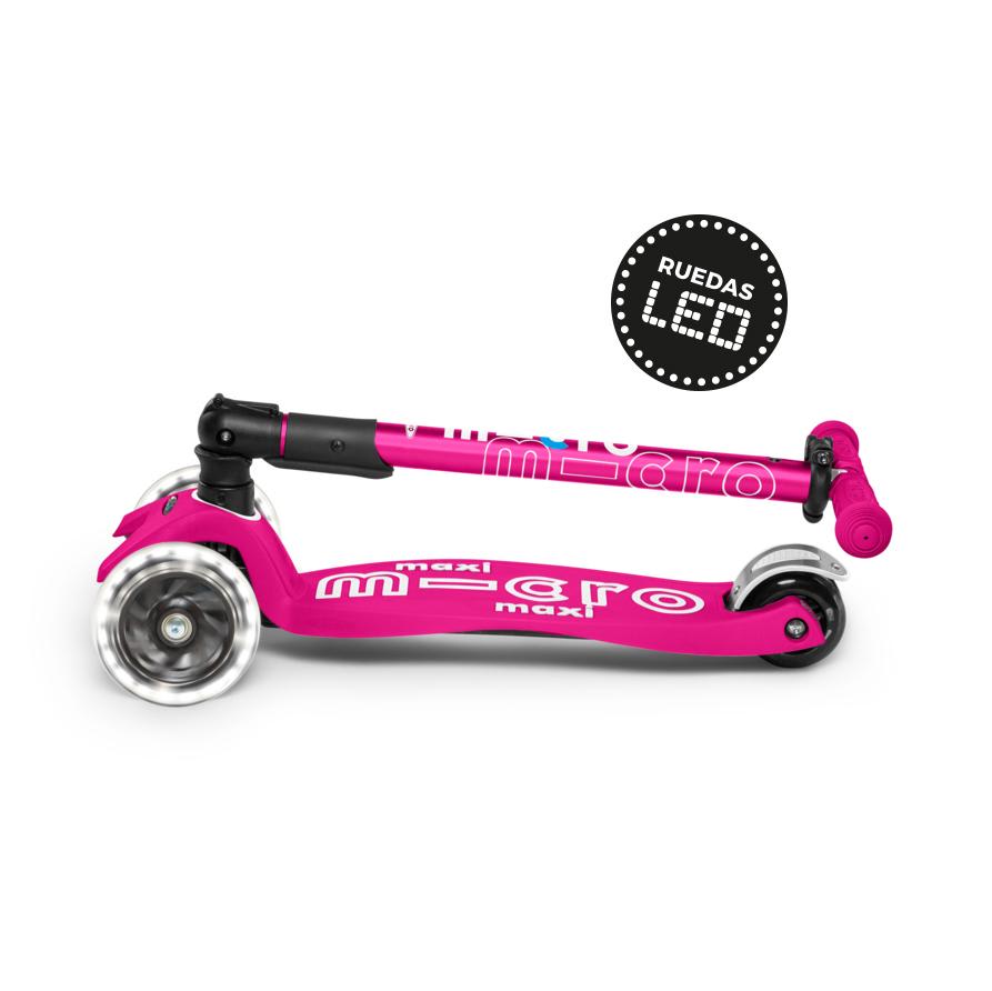 Scooter Plegable Maxi Deluxe Led Rosado - Micro 4