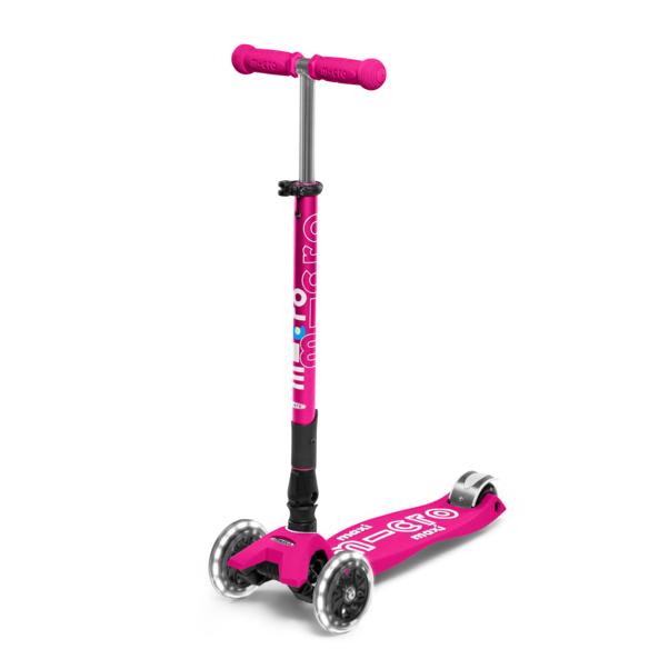 Scooter Plegable Maxi Deluxe Led Rosado - Micro1
