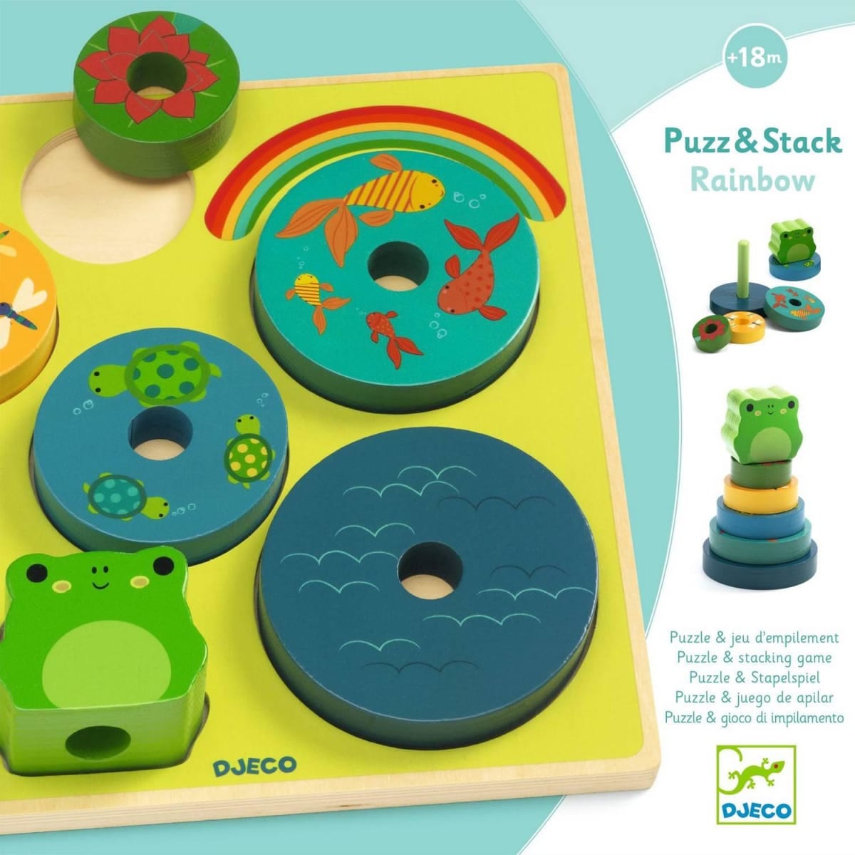 Puzzle Madera Relieve Puzz Stack Rainbow - Djeco2